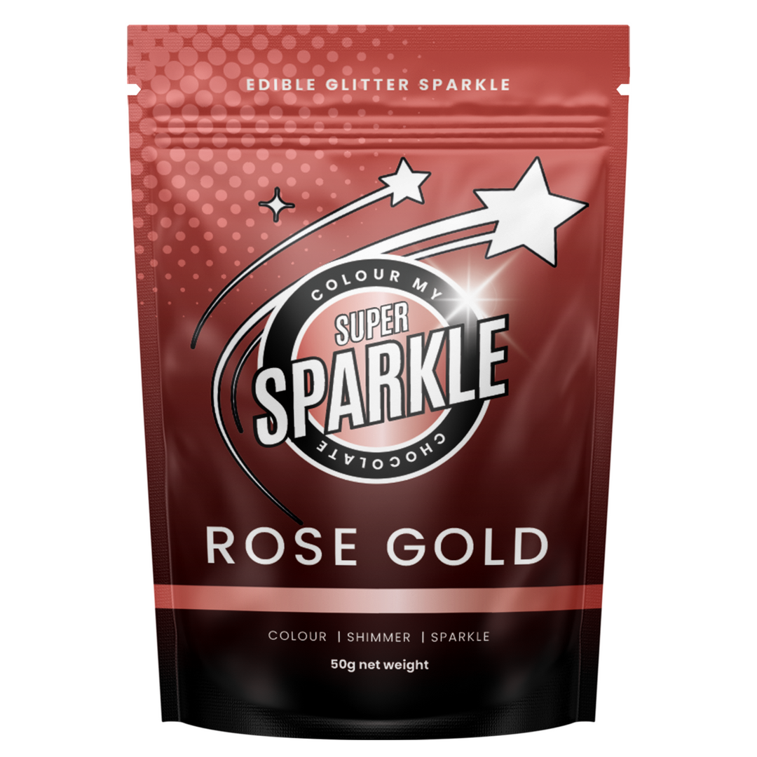 edible glitter super sparkle rose gold